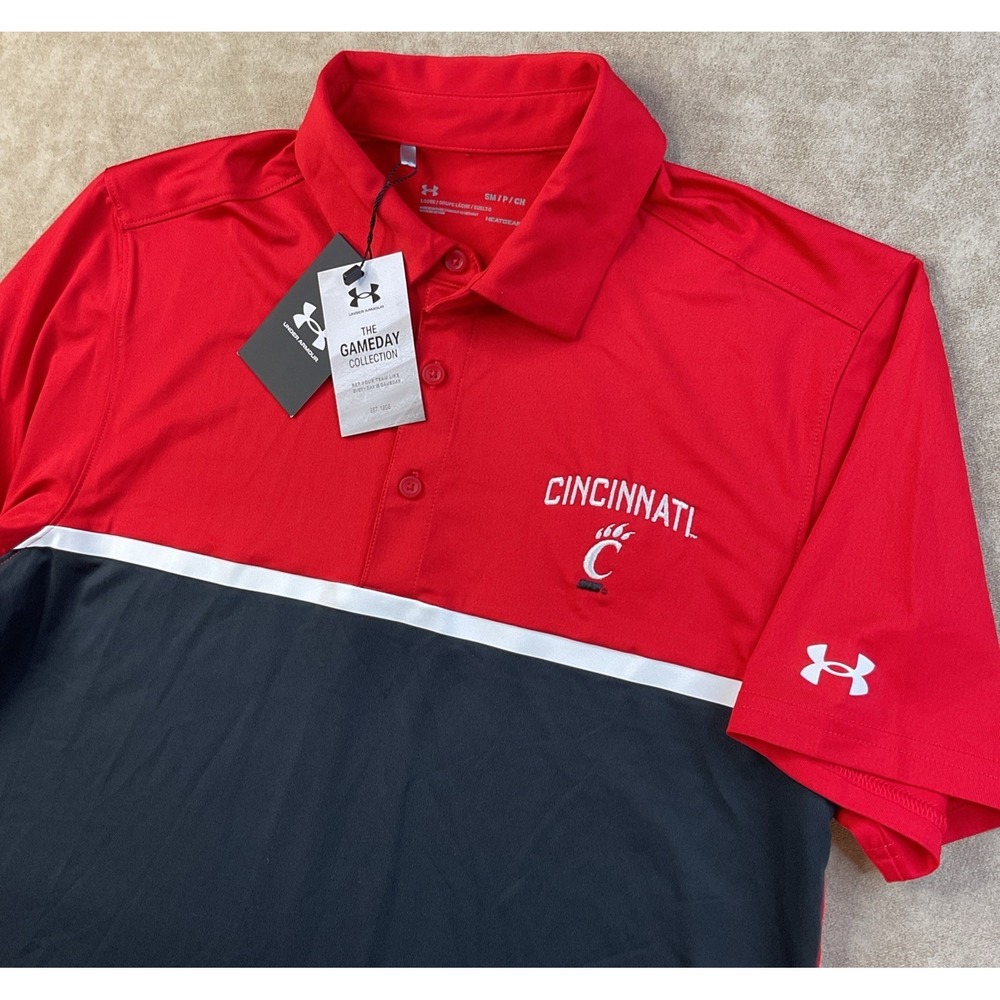 Under Armour Mens S Cincinnati Bearcats Polo Shirt Red The Gameday Collection